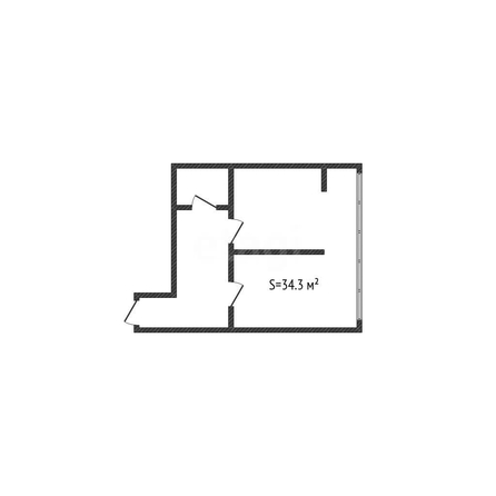 
  Продается 1-комн. квартира 34.3 м². Фото 1.