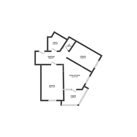 
  Продается 2-комн. квартира 62.7 м². Фото 1.