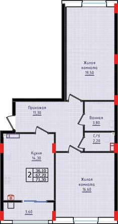 
  Продается 2-комн. квартира, 71.3 м², ЖК Суворов, дом 6
. Фото 2.