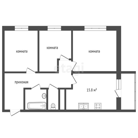 
   Продам 3-комнатную, 82.4 м², Гражданская ул, 1/1

. Фото 11.