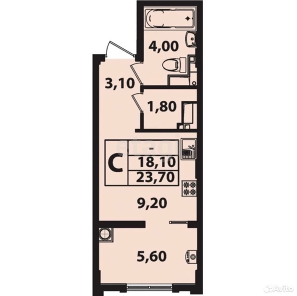 
   Продам студию, 25 м², Гражданская ул, 5

. Фото 8.