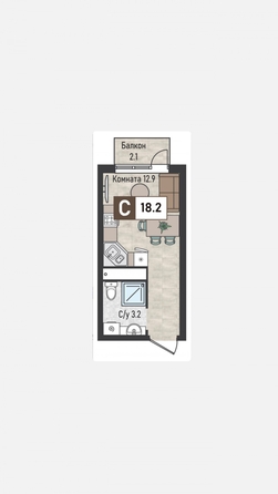 
  Продается студия 18.2 м². Фото 4.