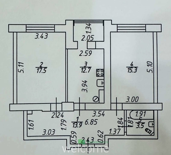 
  Продается 2-комн. квартира 60.1 м². Фото 11.