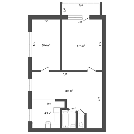 
   Продам 3-комнатную, 62 м², Мира ул, 404

. Фото 22.