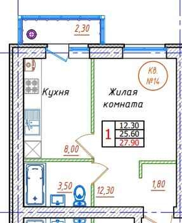 
   Продам 1-комнатную, 27.9 м², Антона Чехова ул, 42

. Фото 12.