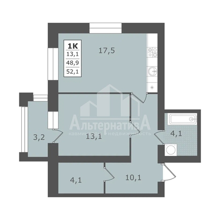 
  Продается 1-комн. квартира, 52.1 м², Им. Рыбникова ул
. Фото 1.