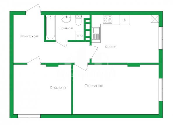 
   Продам 2-комнатную, 61.5 м², Гоголя ул

. Фото 13.