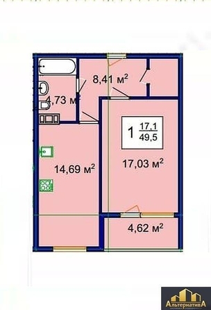 
  Продается 1-комн. квартира, 49.5 м², Замковая ул
. Фото 3.