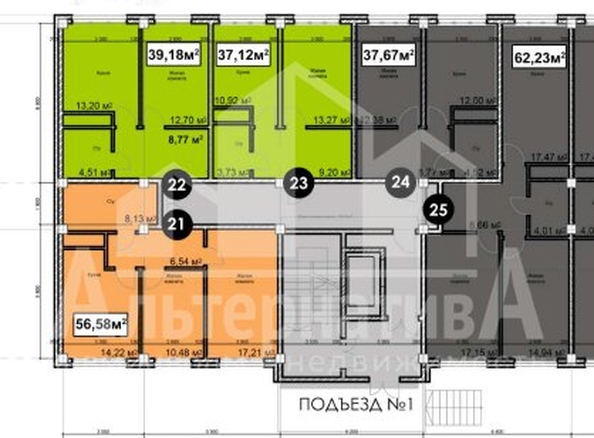 
  Продается 2-комн. квартира 56.58 м². Фото 6.