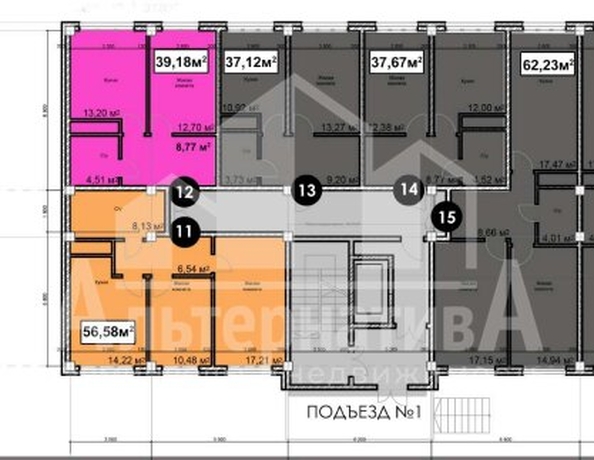 
  Продается 1-комн. квартира, 39.18 м², Благодатная ул
. Фото 6.