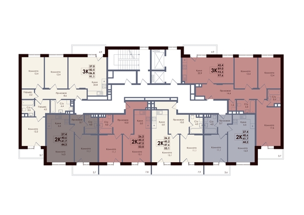 
  Продается 3-комн. квартира 93.7 м², в ЖК Академия, 1 этап. Фото 2.