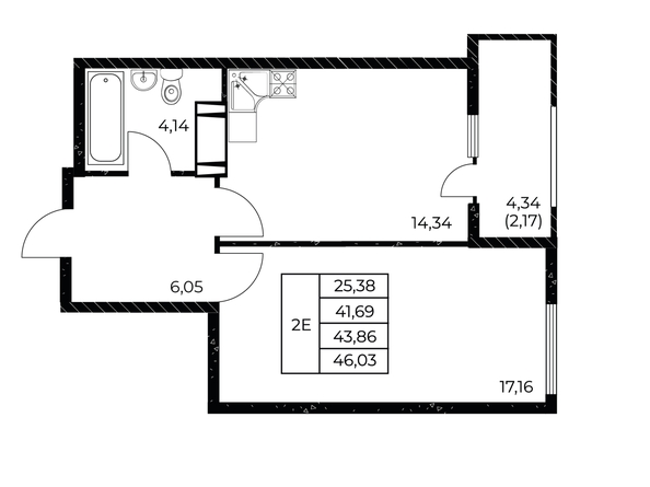 
  Продается 1-комн. квартира 46.03 м², в ЖК Звезда Столицы 2. Фото 1.