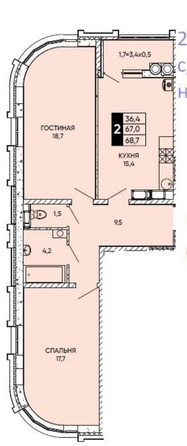 
  Продается 3-комн. квартира 71 м². Фото 2.