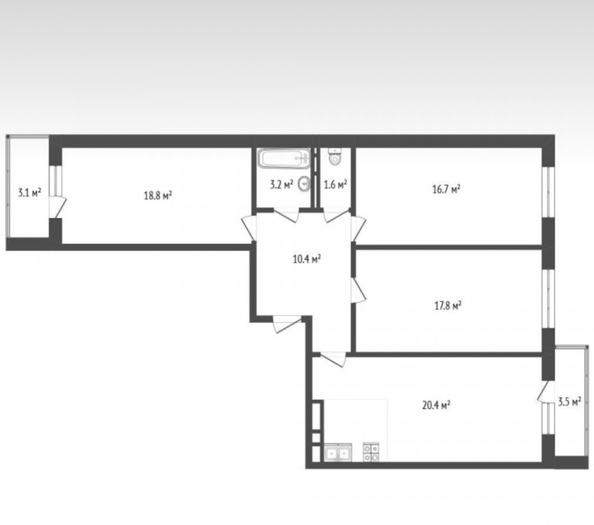 
  Продается 3-комн. квартира 95.5 м². Фото 10.