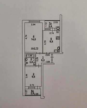 
  Продается 2-комн. квартира 46 м². Фото 10.