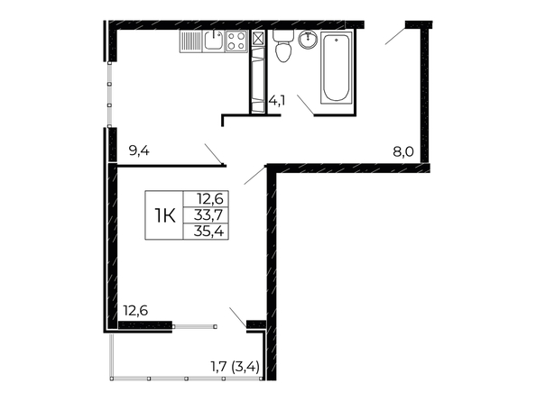 
  Продается 1-комн. квартира 35.8 м². Фото 1.