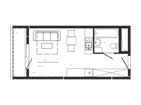 
  Продается студия 26.55 м², в ЖК ПРИТЯЖЕНИЕ, литер 3. Фото 1.