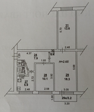 
  Продается 3-комн. квартира 59 м². Фото 23.
