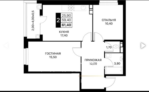 
   Продам 3-комнатную, 62 м², Вересаева ул, 101/2

. Фото 2.