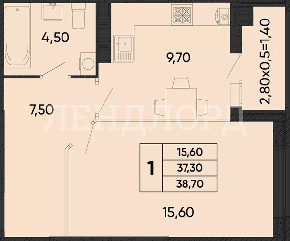 
   Продам 1-комнатную, 39 м², 40-летия Победы пр-кт, 113/3

. Фото 1.