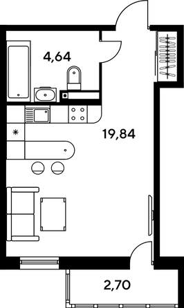 
   Продам студию, 28.17 м², Малина Парк, дом 1

. Фото 1.