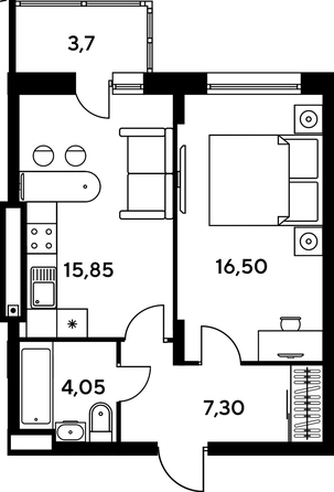 
   Продам студию, 31.35 м², Сезоны

. Фото 1.