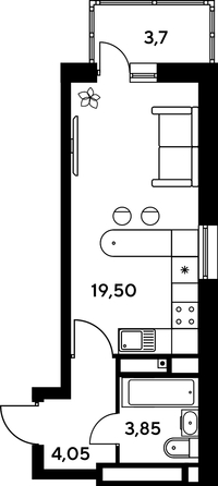 
   Продам студию, 31.15 м², Сезоны

. Фото 1.