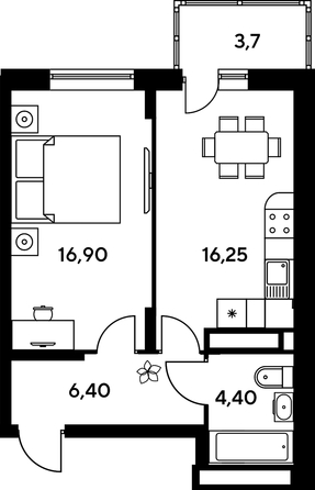 
   Продам студию, 33.3 м², Сезоны

. Фото 1.