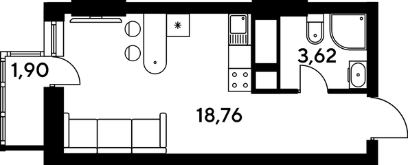 
   Продам студию, 24.4 м², Малина Парк, дом 4

. Фото 1.