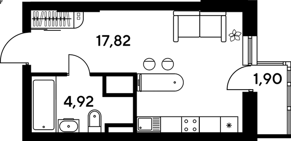 
   Продам студию, 24.86 м², Малина Парк, дом 4

. Фото 1.