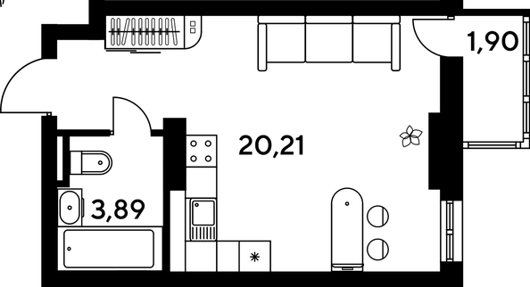 
   Продам 3-комнатную, 49.68 м², Малина Парк, дом 4

. Фото 1.