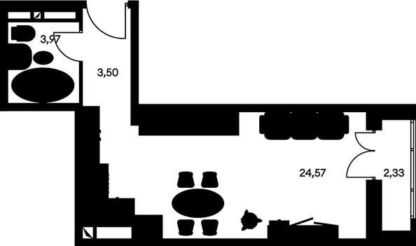 
   Продам студию, 35.81 м², Культура, дом 1

. Фото 3.