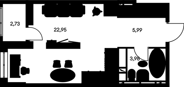 
   Продам студию, 36.16 м², Культура, дом 1

. Фото 1.