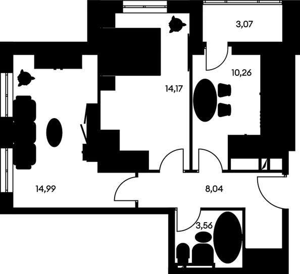 
   Продам 2-комнатную, 55.38 м², Культура, дом 1

. Фото 1.