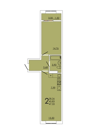 
   Продам 2-комнатную, 47.33 м², Frame (Фрейм), 11А

. Фото 1.