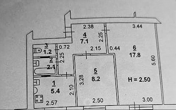 
   Продам 2-комнатную, 42 м², 40-летия Победы пр-кт, 13/3

. Фото 8.