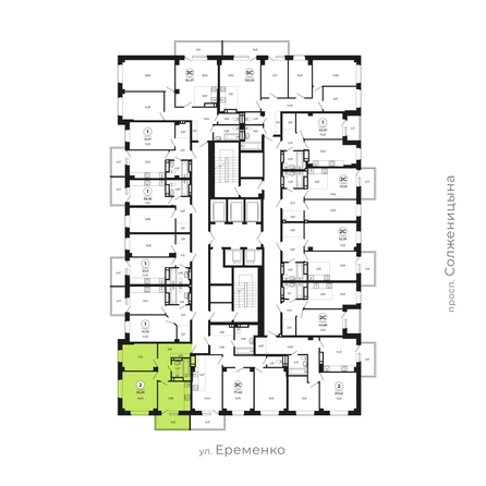 
  Продается 2-комн. квартира, 55.54 м², ЖК Сокольники, литера 9
. Фото 1.