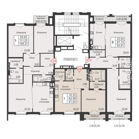 
  Продается 2-комн. квартира, 83.81 м², ЖК Дом-резиденция Собрание
. Фото 2.