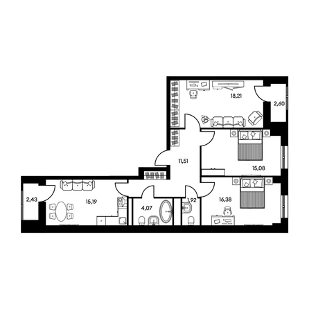 
   Продам 3-комнатную, 88.36 м², Культура, дом 2

. Фото 1.