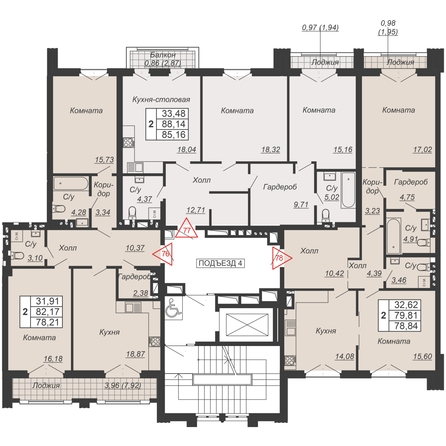
   Продам 2-комнатную, 78.21 м², Дом-резиденция Собрание

. Фото 1.