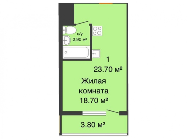 
  Продается студия, 24 м², Ткачева ул, д. 23
. Фото 14.