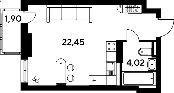 
  Продается студия, 28.37 м², ЖК Малина Парк, дом 4
. Фото 1.