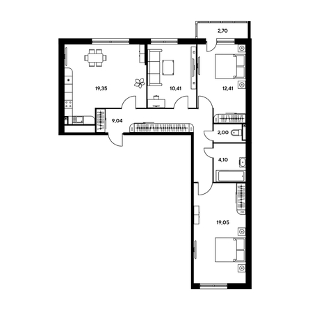 
  Продается 3-комн. квартира, 81.88 м², ЖК Малина Парк, дом 1
. Фото 1.
