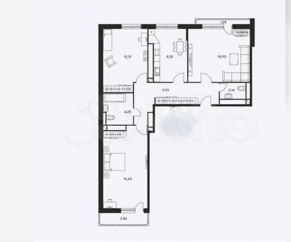 
  Продается 3-комн. квартира, 72.62 м², Соколова пр-кт, д. 68/118В
. Фото 8.