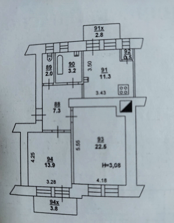 
  Продается 2-комн. квартира, 65 м², Соборный пер, д. 45
. Фото 8.