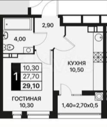 
  Продается 1-комн. квартира, 30.4 м², Вересаева ул, д. 102
. Фото 21.
