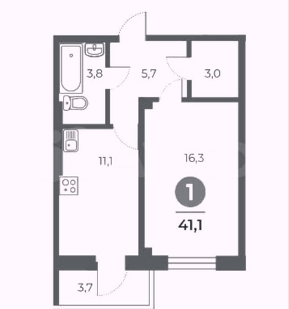 
  Продается 1-комн. квартира, 41 м², Оганова ул, д. 20
. Фото 28.