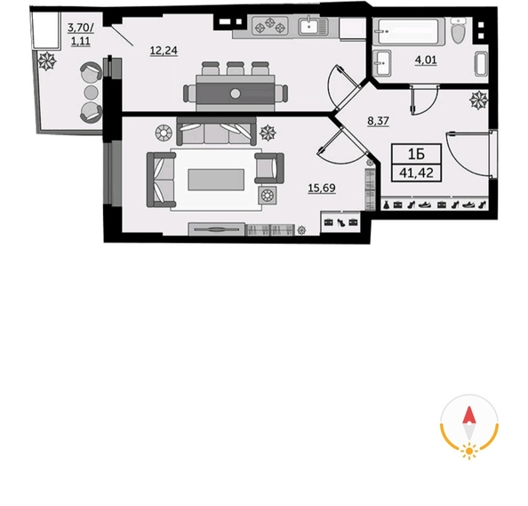 
  Продается 2-комн. квартира, 41.42 м², Ларина ул, д. 45с6
. Фото 17.