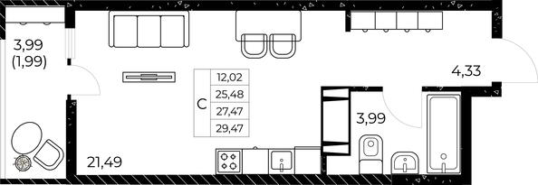 
  Продается студия, 29.47 м², ЖК Звезда Столицы 2
. Фото 2.