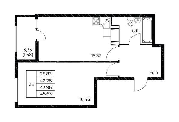 
  Продается 1-комн. квартира, 45.63 м², ЖК Звезда Столицы 2
. Фото 2.